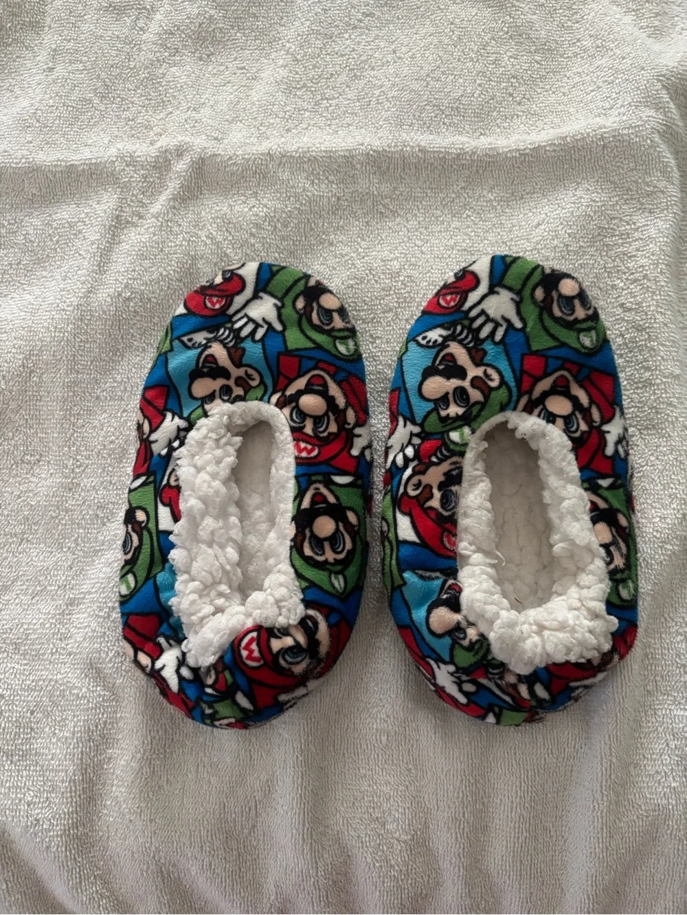 Super Mario Bros Fuzzy Slippers